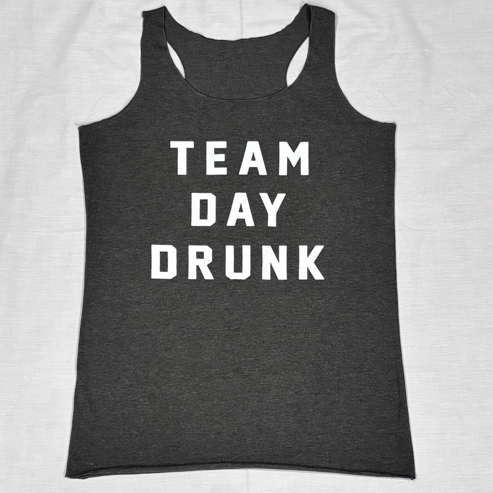 Team Day Drunk Women’s Racerback Tank Top Size Large Gray